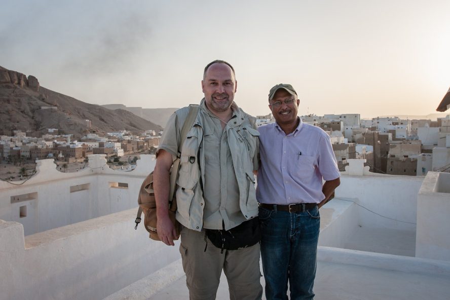 Mit Dr. Ahmed Abdullahi in Schibam, Jemen.